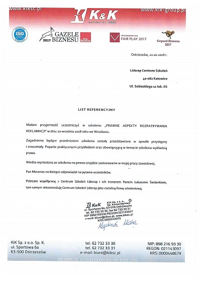 KiK spółka z o.o. spółka komandytowa