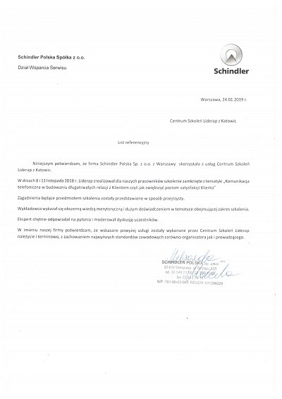 Schindler Polska Spółka z o.o.